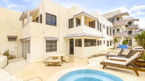 Pool - 2 BR Beachfront Unique Mexican Style Condo With Ocean Views ! (Playa del Carmen)