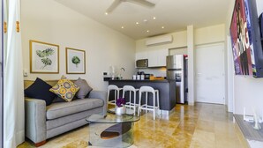 Living area - Awesome 1br, Great Location, Rooftop Pool! (Playa del Carmen)