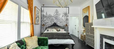 1 dormitorio, tabla de planchar con plancha, wifi y ropa de cama