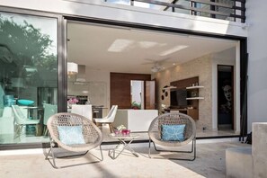 Outdoor dining - Deluxe 2BR Condo! Private Pool & Rooftop!! (Akumal)