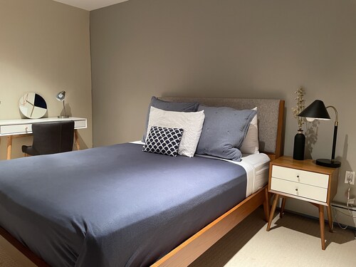 B&B with 2 rooms, a guest washroom, private media room, shared living & kitchen.