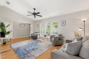 Villa, 3 Bedrooms | Living room | Flat-screen TV - Magic Sunrise #417 by Shine Villas (Davenport)