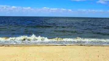 Vlak bij het strand, ligstoelen, strandlakens