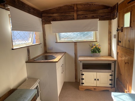 Interior. Modern Shepherd's Hut at St Anne's
