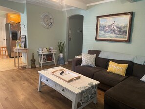 Smart TV, fireplace, video games, DVD player