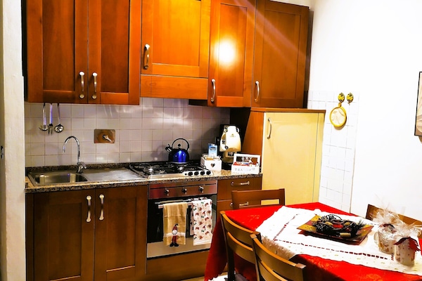 Fridge, oven, stovetop, coffee/tea maker