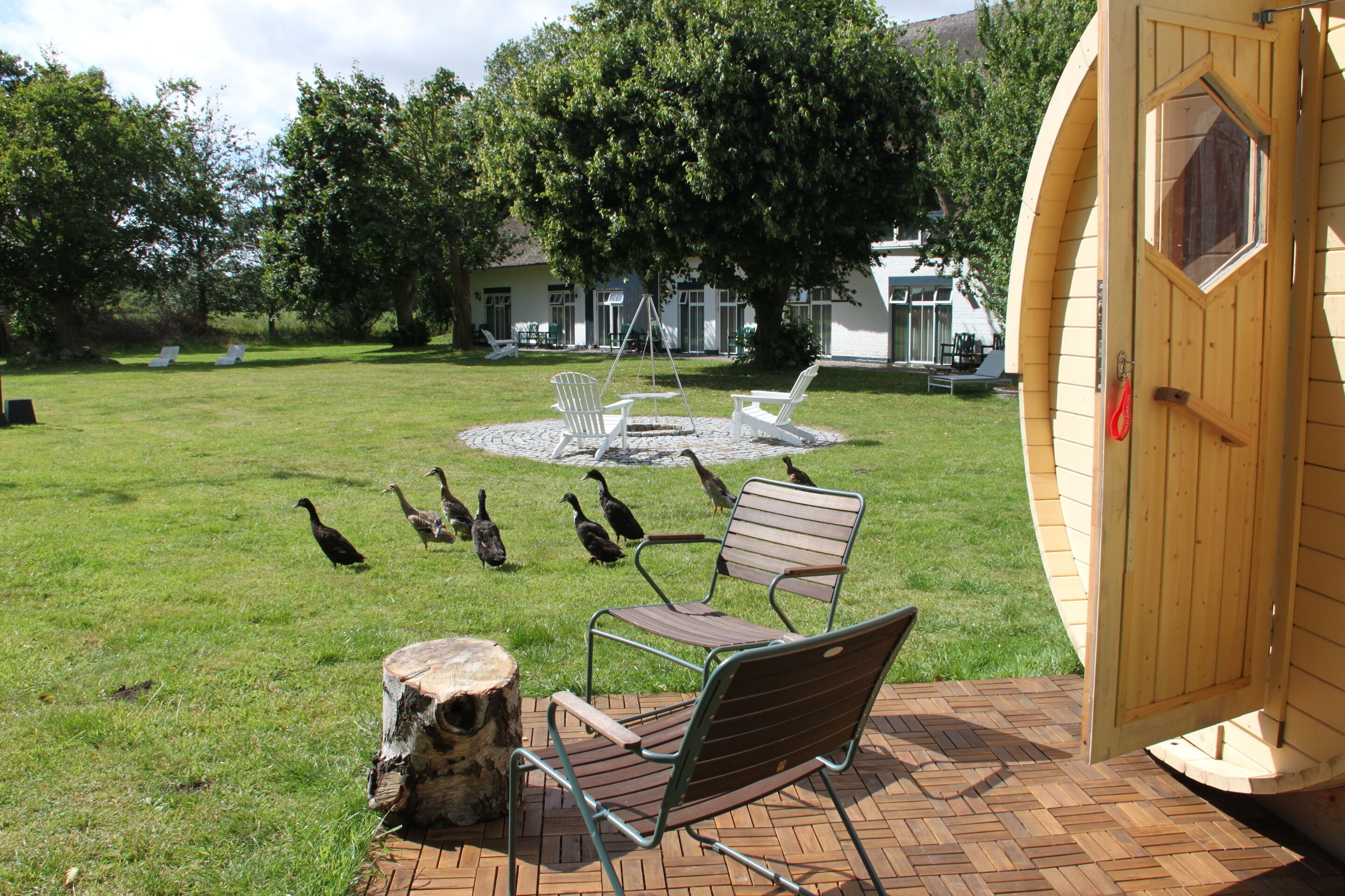 Kabin Standar, kamar mandi umum, pemandangan kebun (Schlaffass 4) | Eksterior