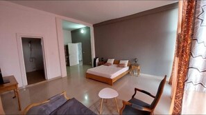 Blackout curtains, iron/ironing board, free WiFi, bed sheets