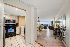 Fridge, microwave, oven, stovetop - 3BR Oceanfront Resort w/ Beach & Pool Access (North Topsail Beach)