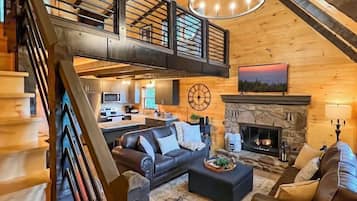 TV, fireplace, offices