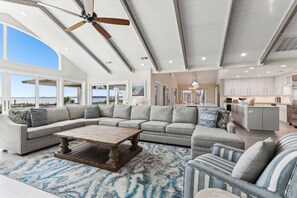 Televisión, chimenea, reproductor de DVD y libros 