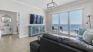 Flat-screen TV, DVD player