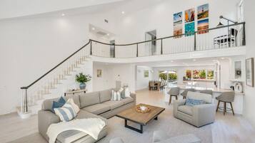 House, Multiple Beds (East Hampton Exquisite) | Living area | TV, fireplace, stereo