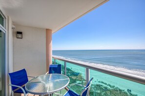 Outdoor dining - 1BD Oceanfront-Indoor/Outdoor Pool-Winter Specials (North Myrtle Beach)