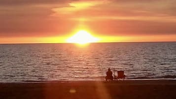 Sun-loungers, beach towels