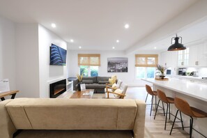 Smart TV, fireplace, video games, books