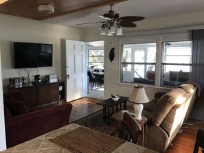 Video games, DVD player, books, video library