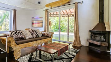 Exclusive Villa | Living area | TV, fireplace