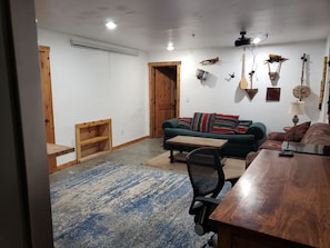 Smart TV, fireplace, video games