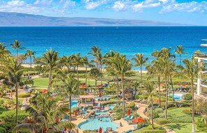 A heated pool - Maui Resort Rentals: Honua Kai - 4 Total Bedrooms, 7th Floor Deluxe Ocean AND West Maui Mountain Views (Lahaina)