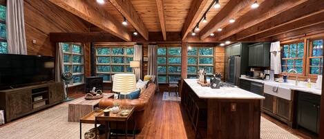 TV, fireplace, DVD player, stereo