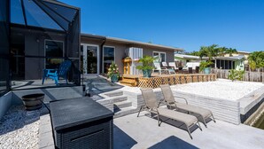 House, 3 Bedrooms | Terrace/patio - 3191 Shell Mound - Wine Down by Coastal Vacation Properties (Fort Myers Beach)