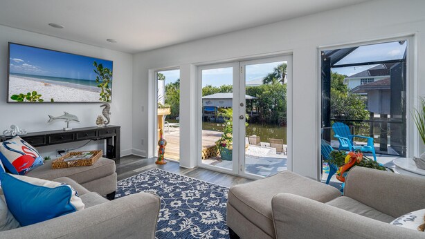 House, 3 Bedrooms | Living room - 3191 Shell Mound - Wine Down by Coastal Vacation Properties (Fort Myers Beach)