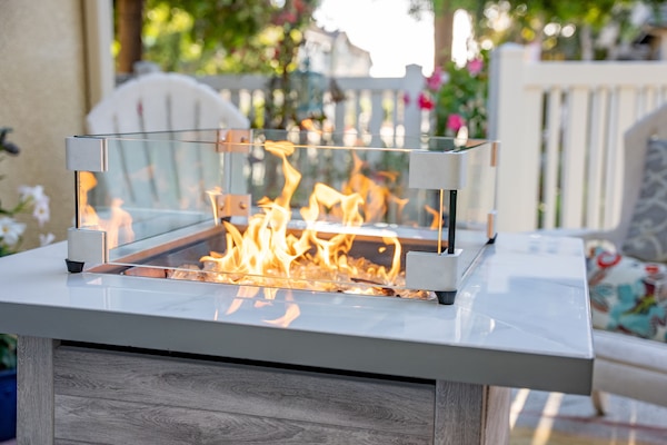 Your fire pit on your private patio