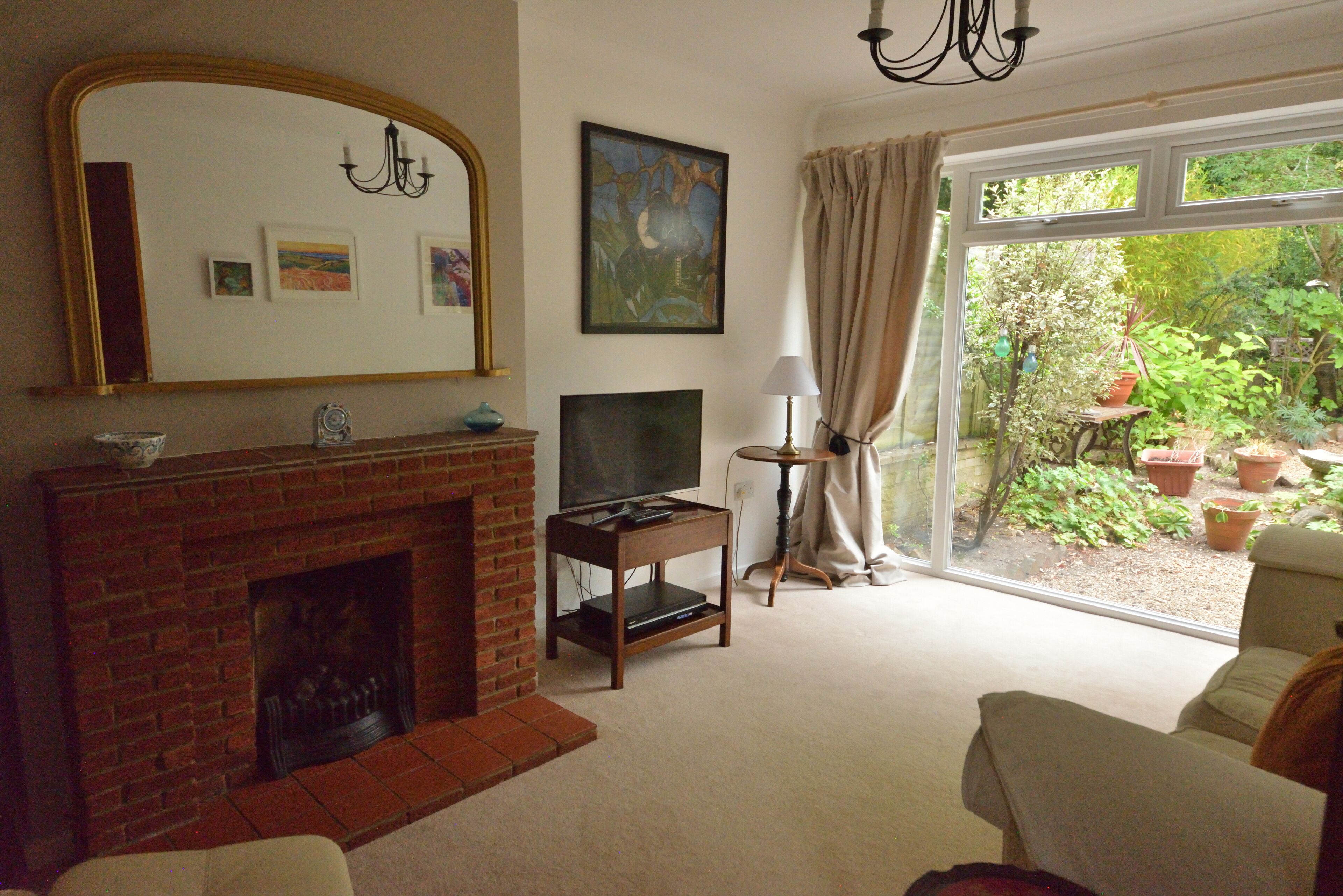 TV, DVD player, books