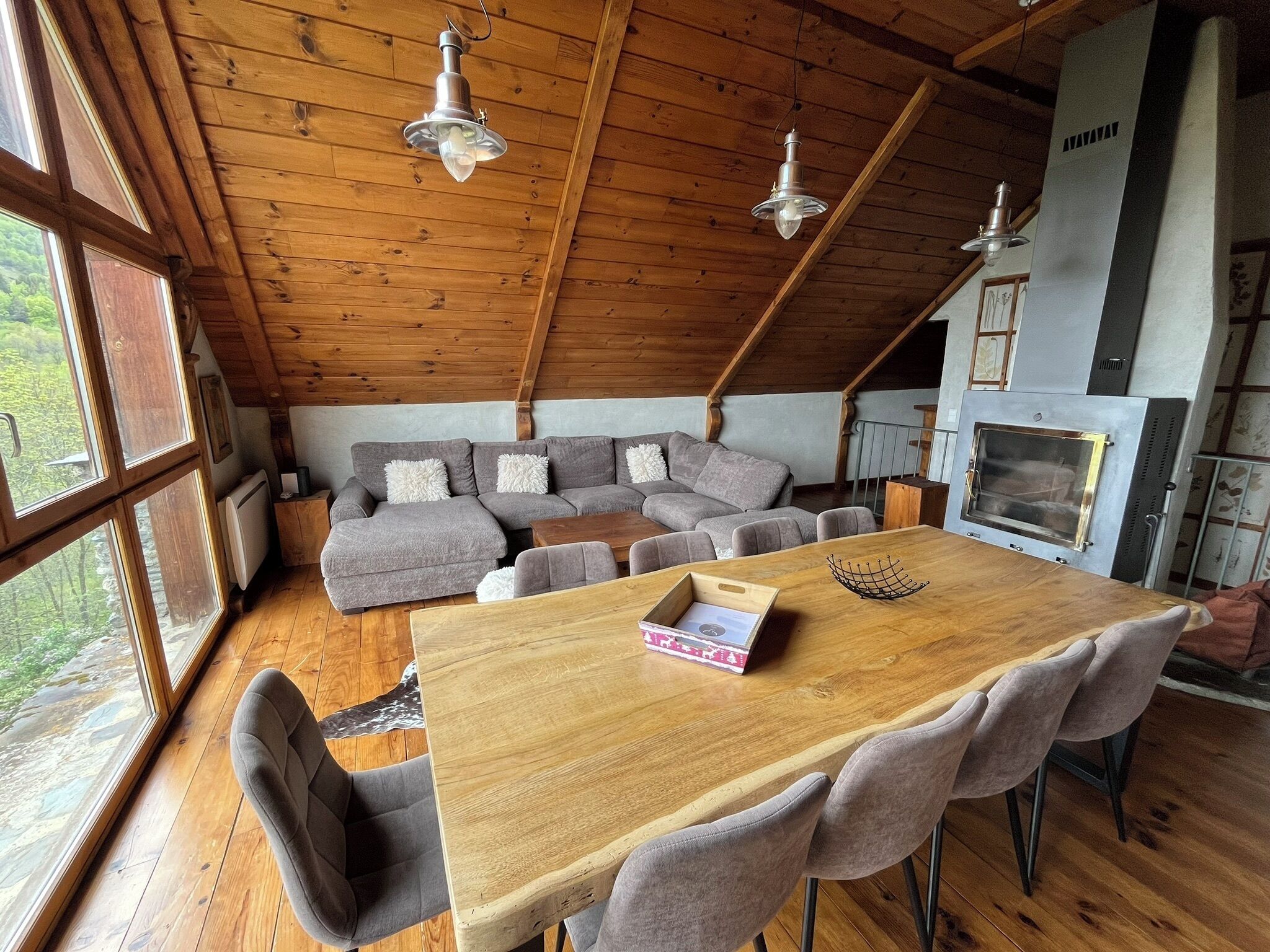 Gite Marmotte, sauna & hamam, vue montagne | Living area | Fireplace, books