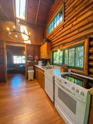 Linekin Log Cabin: Dog-Friendly Log Cabin with Private Deep-Water Dock & Bay Views!