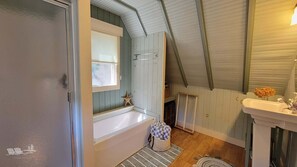 Bathtub, hair dryer