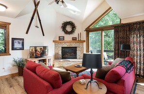 TV, fireplace, DVD player