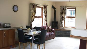 Cottage, 4 Bedrooms (Glendun) | Private kitchen | Fridge, microwave, electric kettle, highchair