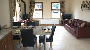 Cottage, 4 Bedrooms (Glendun) | Private kitchen | Fridge, microwave, electric kettle, highchair