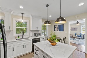 Fridge, microwave, oven, stovetop - 3BR Near Swamp Rabbit Trail • Fenced Yard • Pet-Friendly • 7 Min to Downtown (Greenville)
