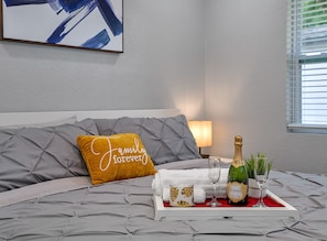 2 bedrooms, iron/ironing board, travel crib, free WiFi
