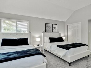 5 bedrooms, desk, iron/ironing board, travel cot