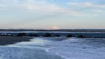 Una spiaggia nelle vicinanze, lettini da mare