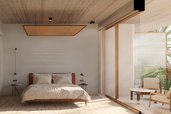 Peralatan tempat tidur premium, peti besi dalam bilik, meja