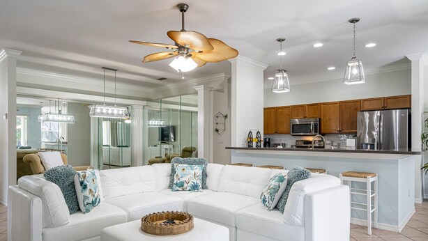 House, 3 Bedrooms | Living room - 14090 Gross Point Lane-sunshine Daydream by Coastal Vacation Properties (Fort Myers)