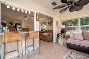 House, 2 Bedrooms | Living room - 646 Estero Blvd - The Shark Shack by Coastal Vacation Properties (Fort Myers Beach)