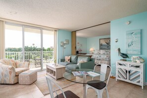 Condo, 1 Bedroom | Living room - Estero Beach and Tennis Club # 302a - 7300 Estero Blvd by Coastal Vacation Properties (Fort Myers Beach)