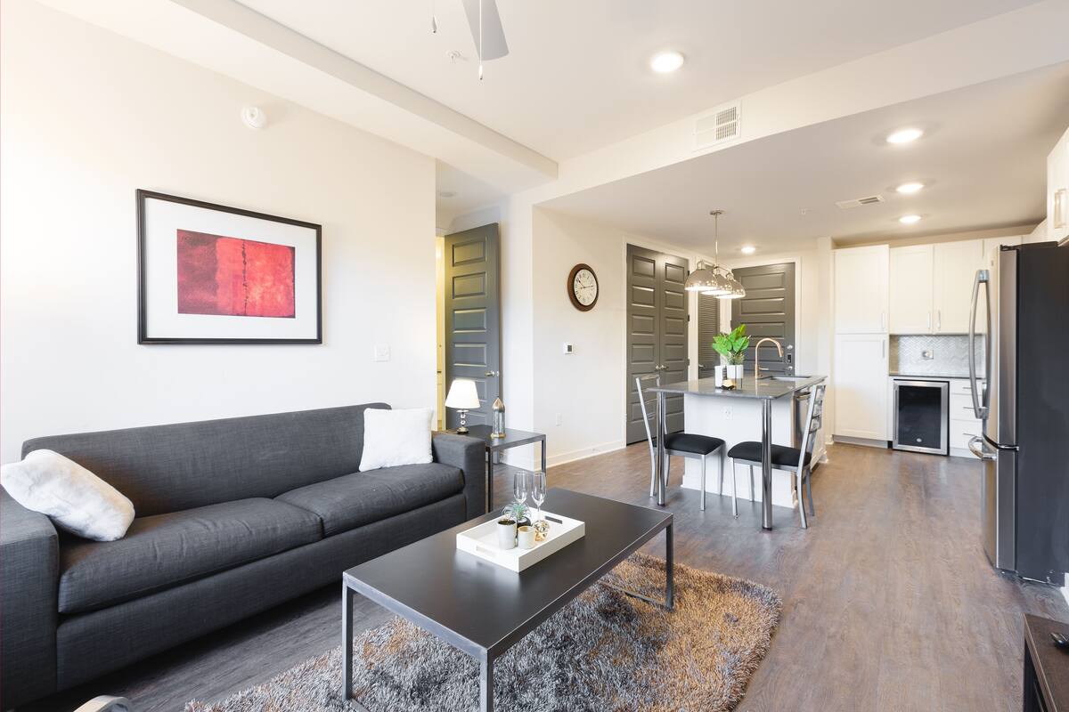 Business Apartment | Living area | 55-inch Smart TV with digital channels, TV