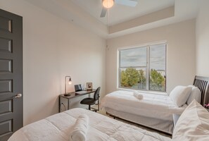 1 bedroom, desk, laptop workspace, iron/ironing board