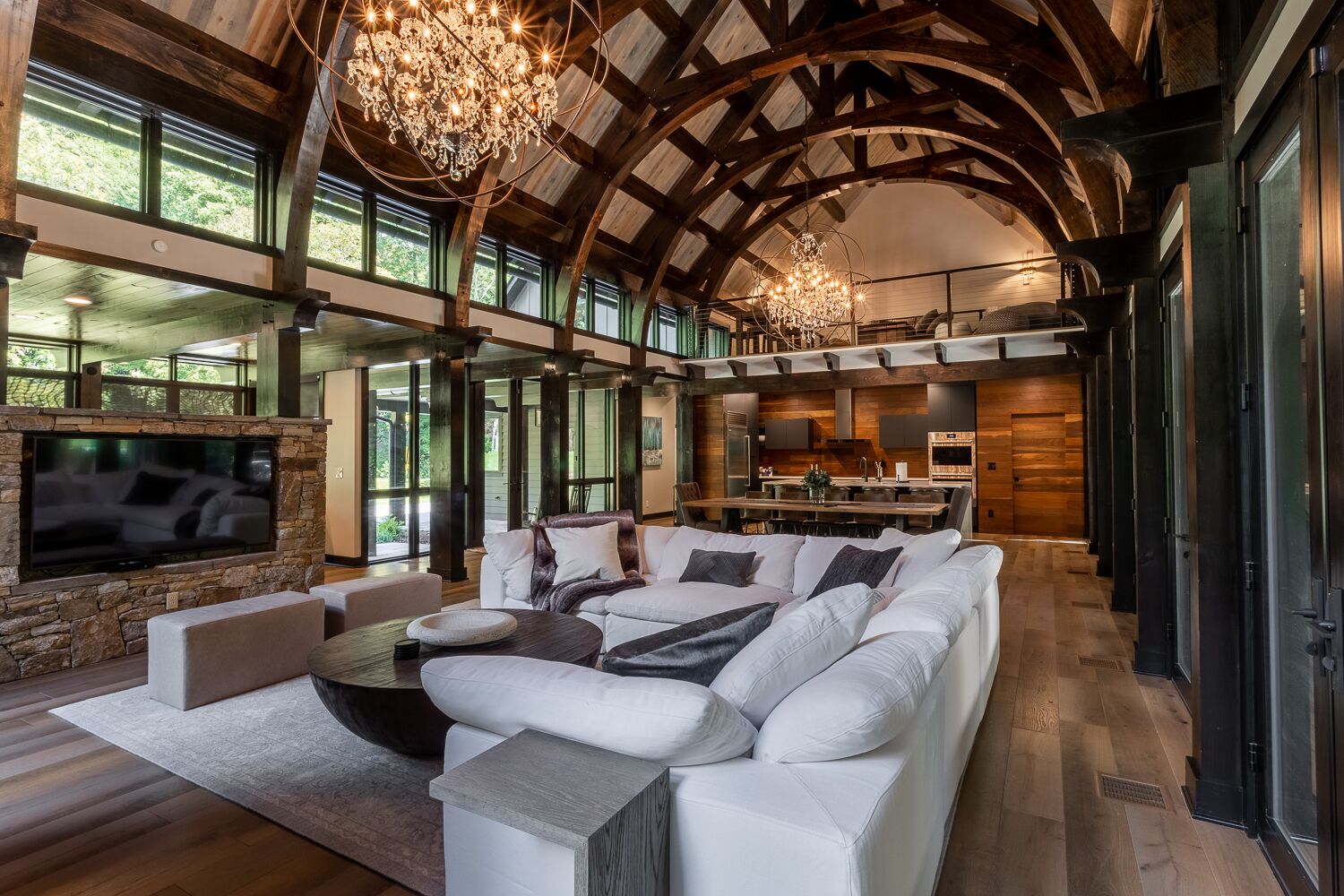 Télévision, cheminée, livres, espaces bureaux