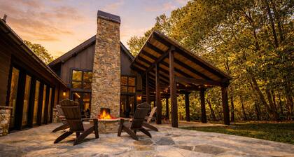 Modern Mountain Creekhouse | Stunning Home with Impeccable Architecture Fireplace, and Fire Pit