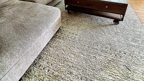 A living room with a sectional sofa, a coffee table, and a small side table. - Beautiful Casita, Pet Friendly, Full RV Hookups & Boat Parking (Page)