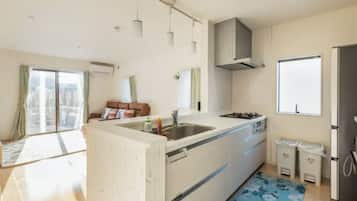 Fridge, microwave, stovetop, toaster
