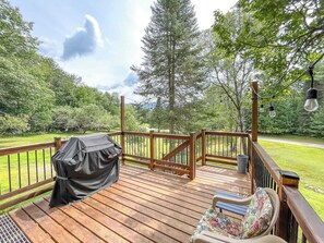 Terrace/patio - Traditional Vermont Ski Chalet Central to Mad River Valley and Stowe (Duxbury)